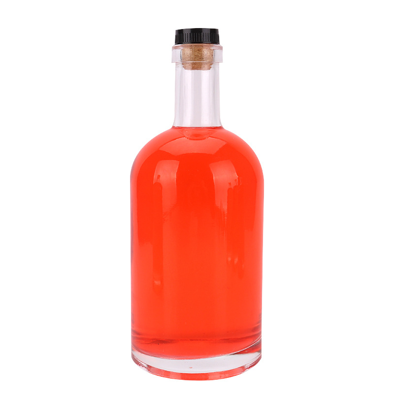 Wholesale 1000ml 750ml 500ml 375ml Vodka Spirit Glass Bottle for Liquor with cork