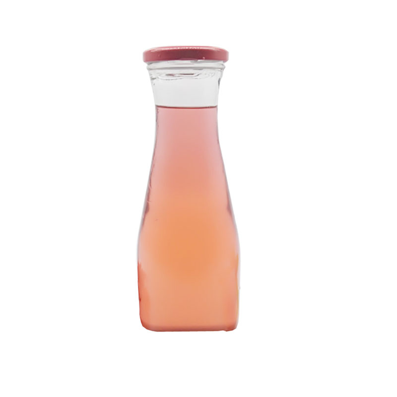 Wholesale 1000ml Clear Empty Glass Juice Milk Bottle For Drinking With Metal Lid