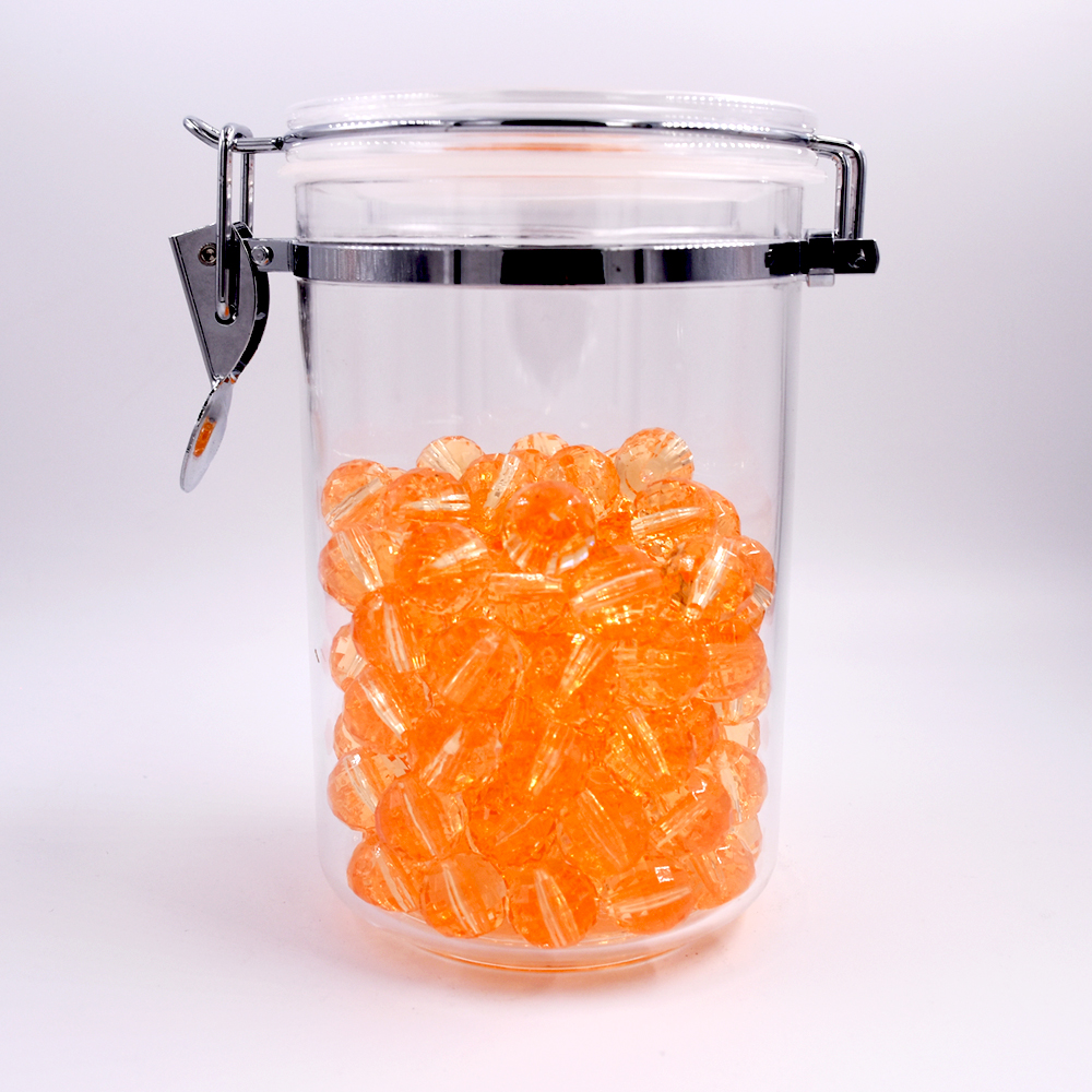 Wholesale 1000ml Cookie Jar Storage Food Storage Plastic Jars Acrylic Storage Jars With Clamp Airtight Lids