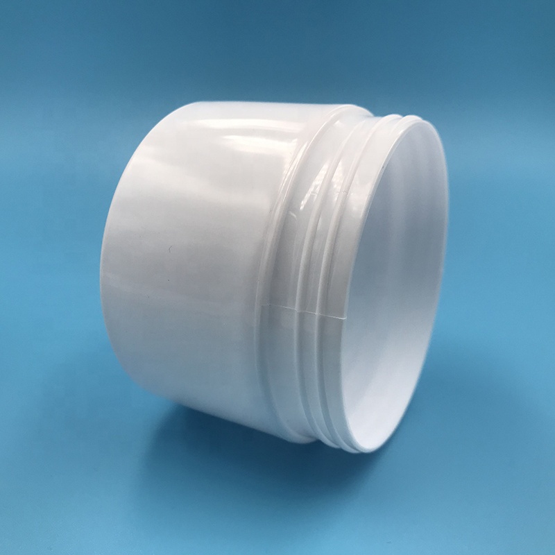 Wholesale 100g 150g 200g 250g 300g 350g 400g 450g 500g round white cream foundation plastic empty jar with silver edge lid