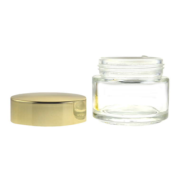 Wholesale 100g Clear Airtight Cosmetic Cream glass Jars Luxury