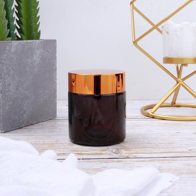Wholesale 100g Empty Amber Cream Cosmetic Container Jars For Cosmetic, Body Scrubs, Balms With Screw Cap