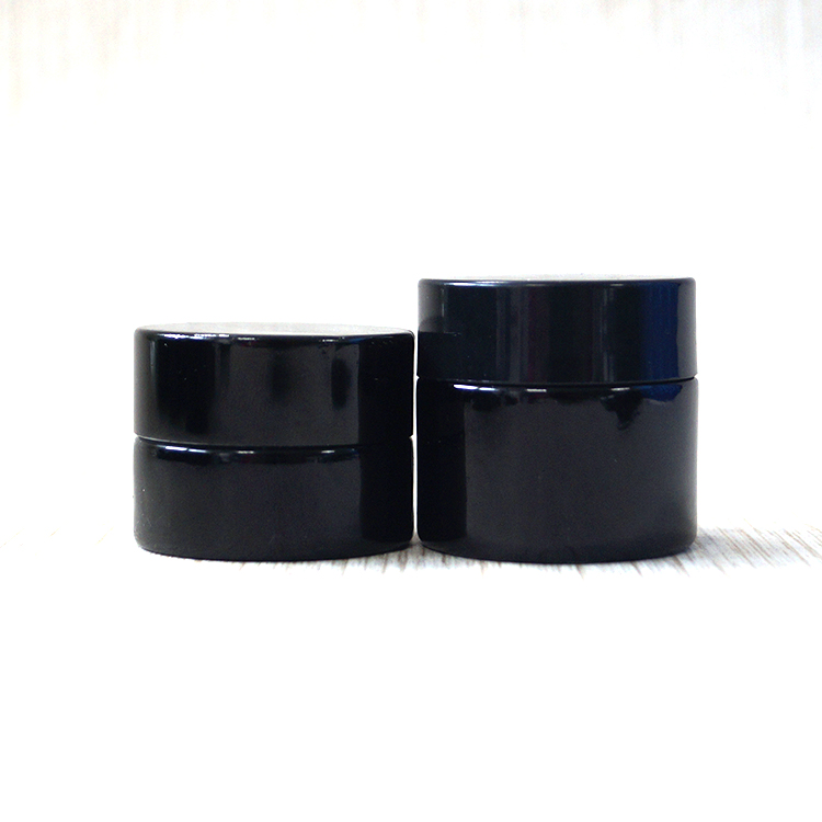 Wholesale 100g empty cosmetic black glass cream jar container for hair serum