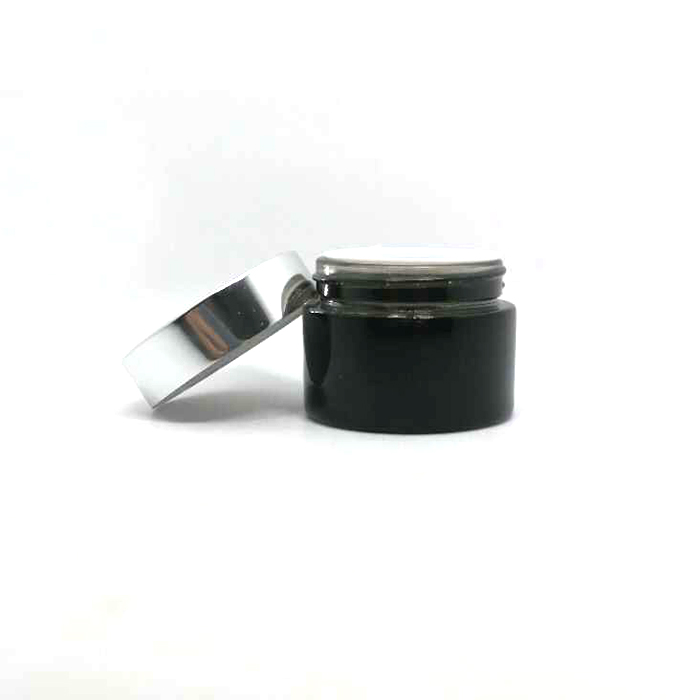 Wholesale 100g empty cosmetic black glass cream jar container for hair serum