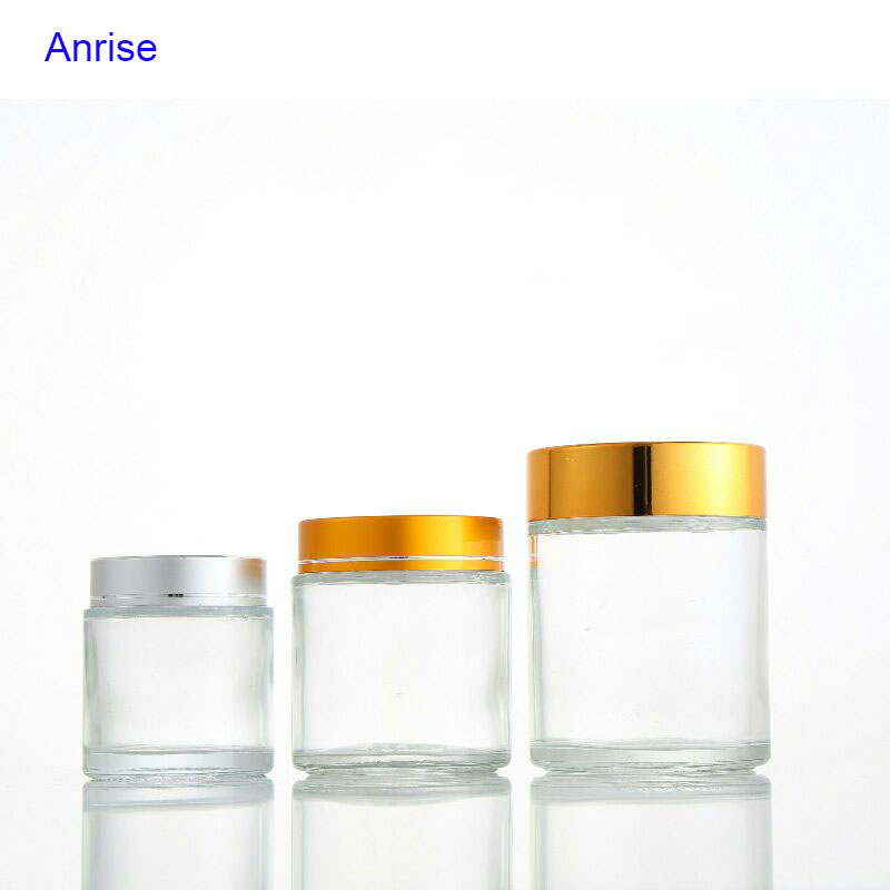Wholesale 100ml 120ml 150ml 200ml Big Capacity Clear Glass Straight Sided Cosmetic Cream Jars