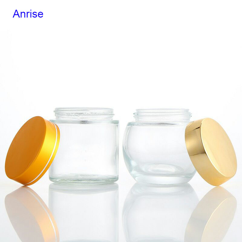 Wholesale 100ml 120ml 150ml 200ml Big Capacity Clear Glass Straight Sided Cosmetic Cream Jars