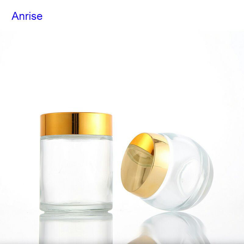 Wholesale 100ml 120ml 150ml 200ml Big Capacity Clear Glass Straight Sided Cosmetic Cream Jars