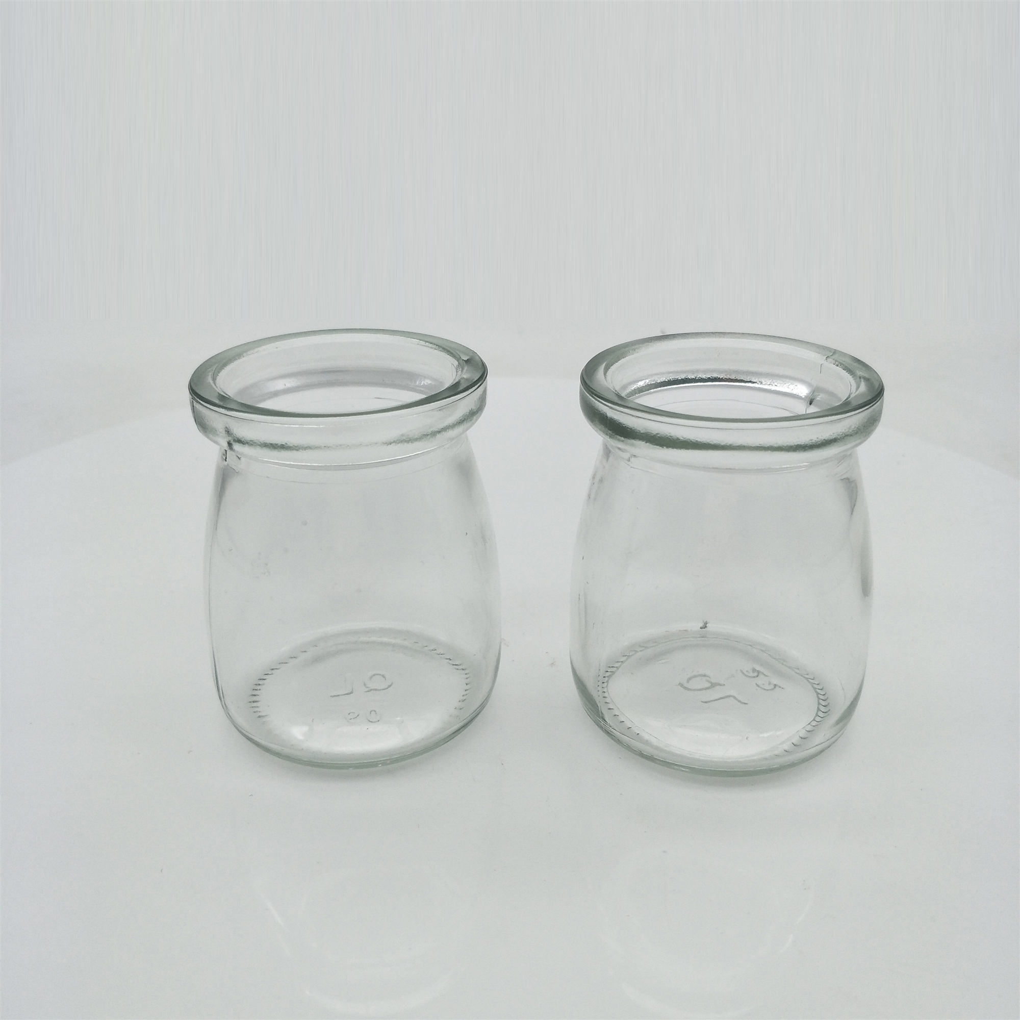 Wholesale 100ml 150ml 200ml Clear Round Empty Milk Pudding Bottle Yogurt Glass Jars