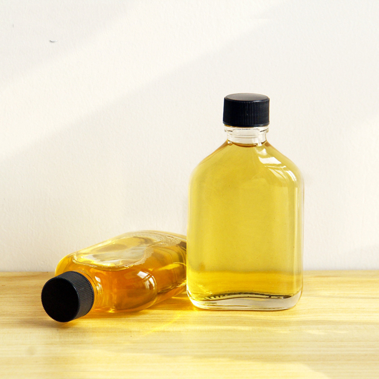 Wholesale 100ml 150ml 250ml Saudi Arabia Flat Kombucha Ice Tea Glass Bottle For Milk Juice Coffee Wine