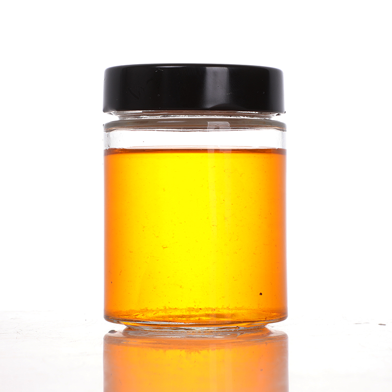 Wholesale 100ml 180ml 280ml 380ml straight round glass honey jar storage jar