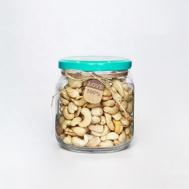 Wholesale 100ml 195ml 240ml 350ml Empty Round Clear Food Storage Bottle Jars Salsa Sauce Peanut Butter Canning Jars With Lid