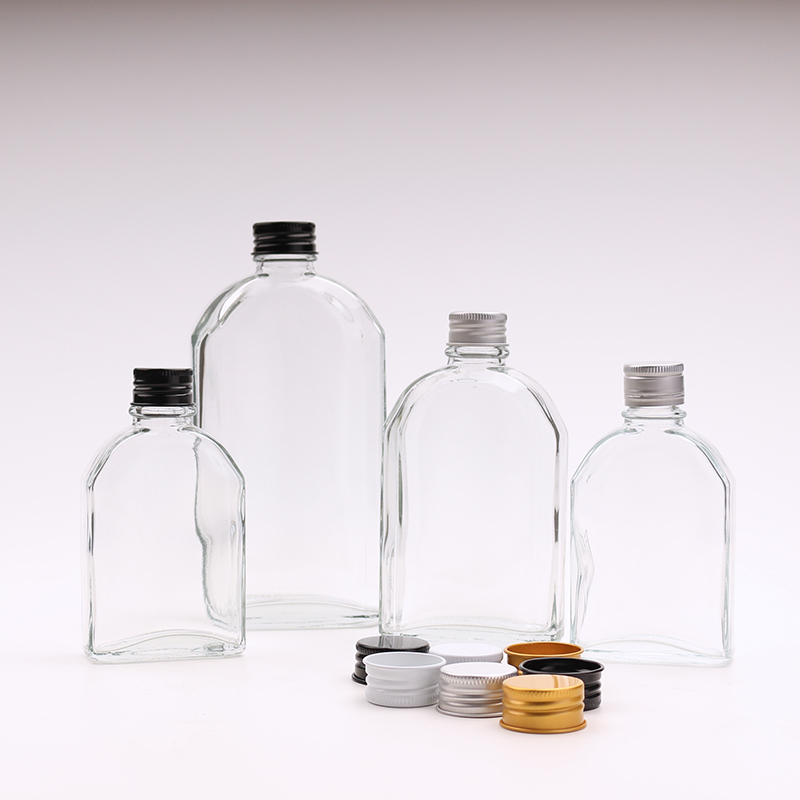 Wholesale 100ml 200ml 250ml 350ml transparent Glass Bottle Milk tea Bottle Beverage Glass Bottle with Screw Cap