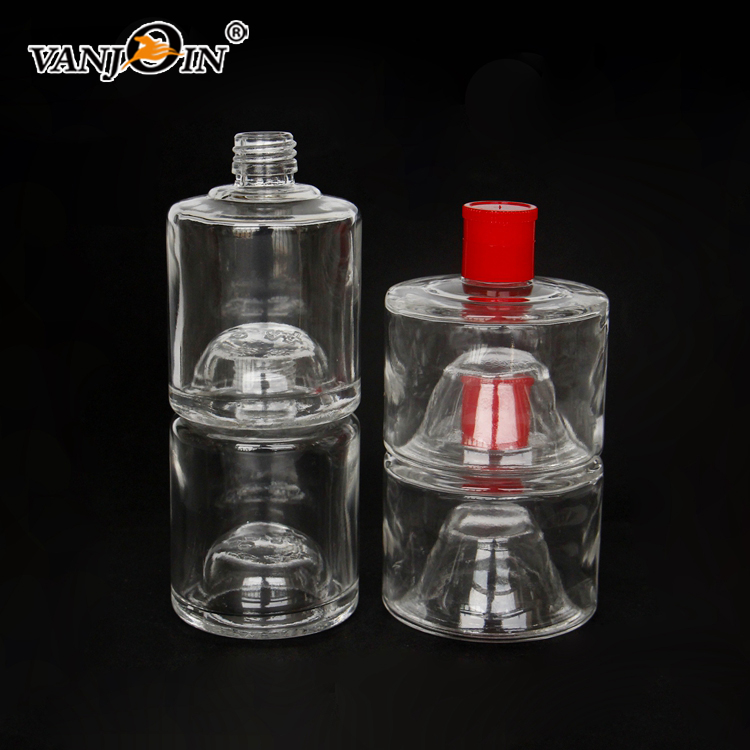 Wholesale 100ml 200ml 350ml Custom Unique Odd-Shaped Stackable New Collapsible Beverage Mini Wine Whisky and Juice Glass Bottle