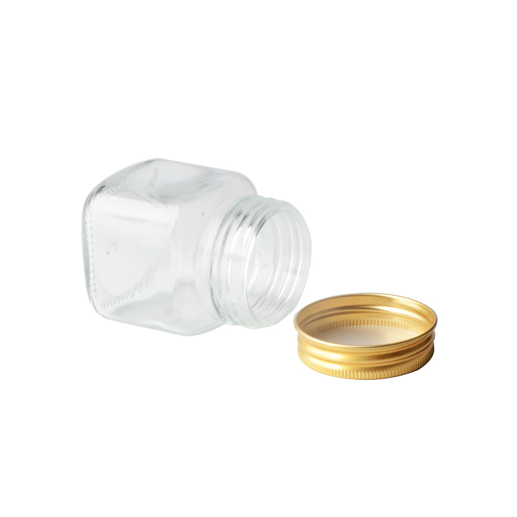 Wholesale 100ml 200ml 380ml 500ml 730ml  square glass jars for food