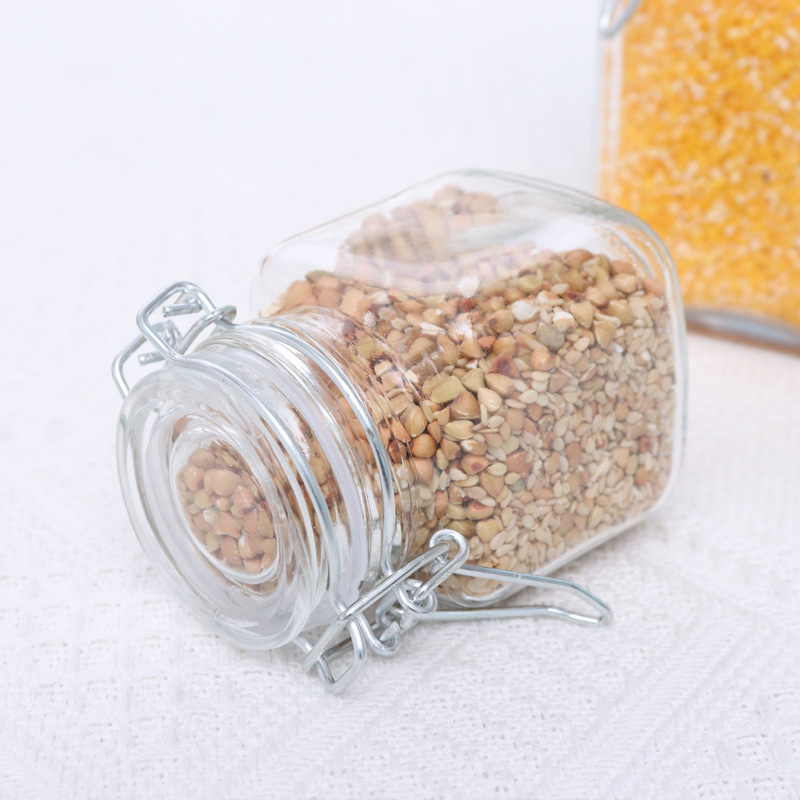 Wholesale 100ml 220ml Screen Printing Beverage Cork Kitchen Clear Glass Spice Jar