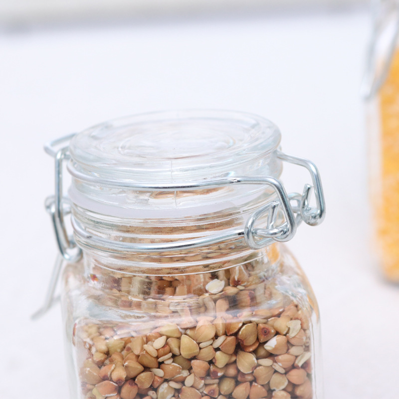 Wholesale 100ml 220ml Screen Printing Beverage Cork Kitchen Clear Glass Spice Jar