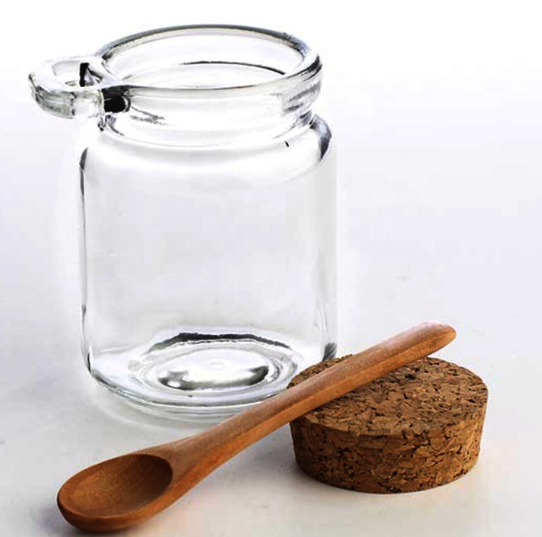 Wholesale 100ml 250ml 4oz Unique Empty Honey Jar Glass with Wooden Lid and Spoon