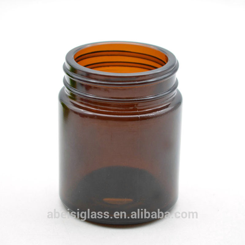 Wholesale 100ml 250ml amber round cup-shaped empty glass candle jars