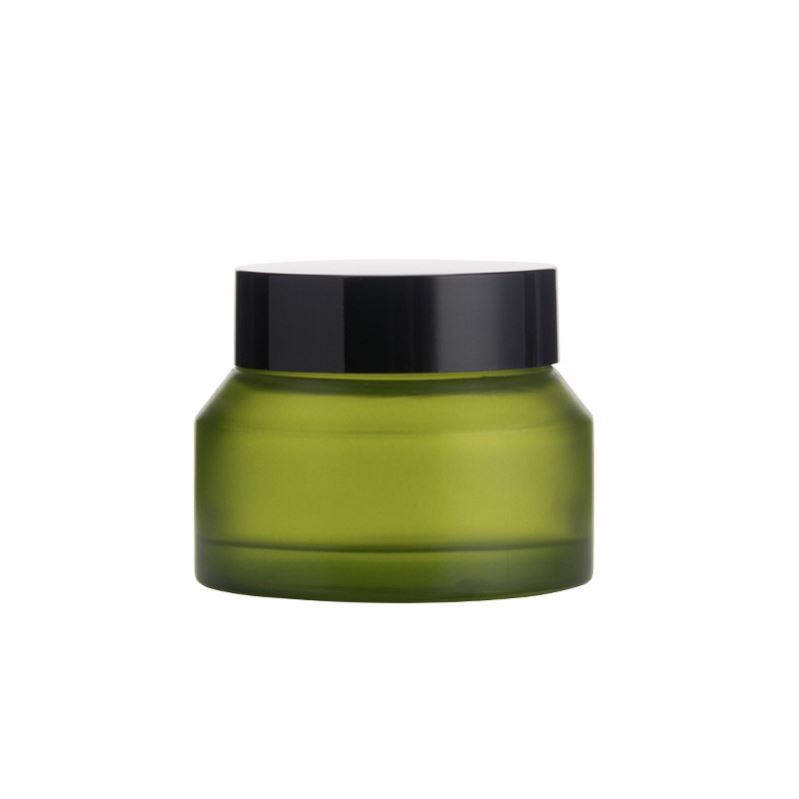Wholesale 100ml 50ml 25 ml jra clear blue green empty  frosted cosmetic glass jar for skin  cream