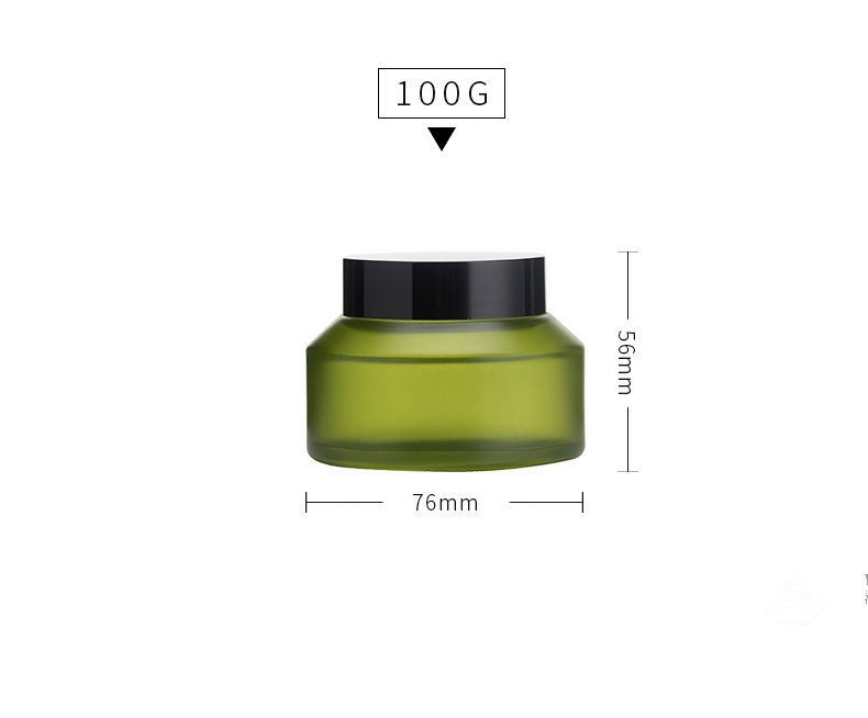 Wholesale 100ml 50ml 25 ml jra clear blue green empty frosted cosmetic glass jar for skin cream