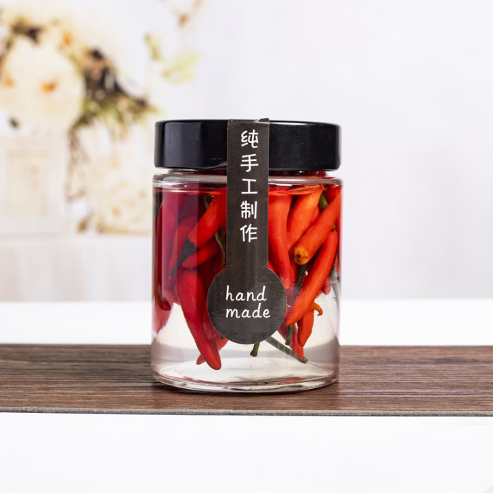Wholesale 100ml-750ml 8oz Round Wide Mouth Empty Clear Storage Glass Canning Jars With Metal Lid in Bulk
