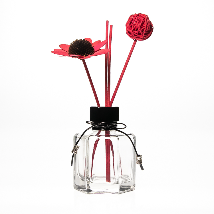 Wholesale 100ml Clear Empty Hexagonal Perfume Reed Diffuser Glass Bottle