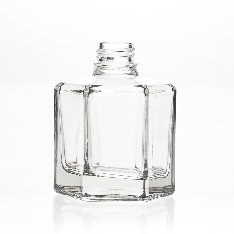 Wholesale 100ml Clear Empty Hexagonal Perfume Reed Diffuser Glass Bottle