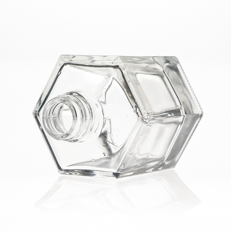 Wholesale 100ml Clear Empty Hexagonal Perfume Reed Diffuser Glass Bottle