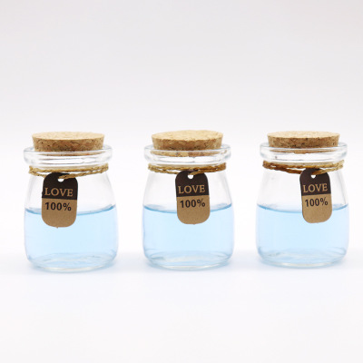 Wholesale 100ml Glass Pudding Jar Cork Pudding Cup High Temperature Resistant Yogurt Bottle