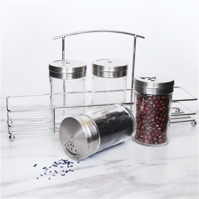 Wholesale 100ml Seasoning Can Glass Spice Jars With Stainless Steel Lids