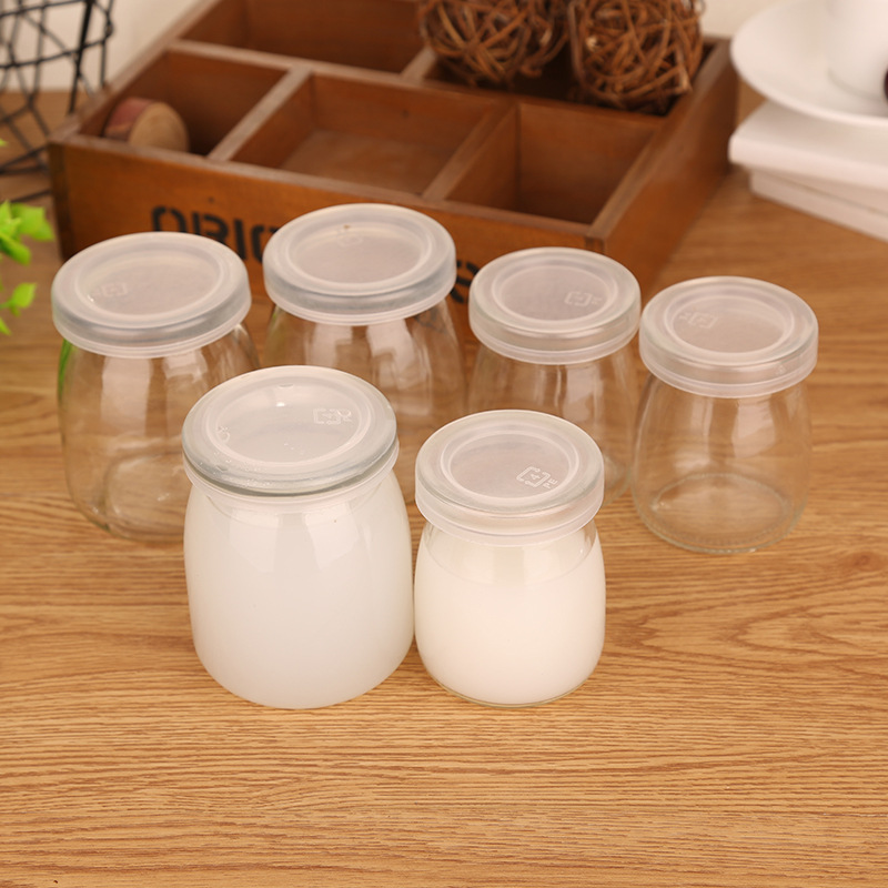 Wholesale 100ml Transparent Pudding Bottle Fresh Milk Glass Bottle Pudding Jar Mousse Cup