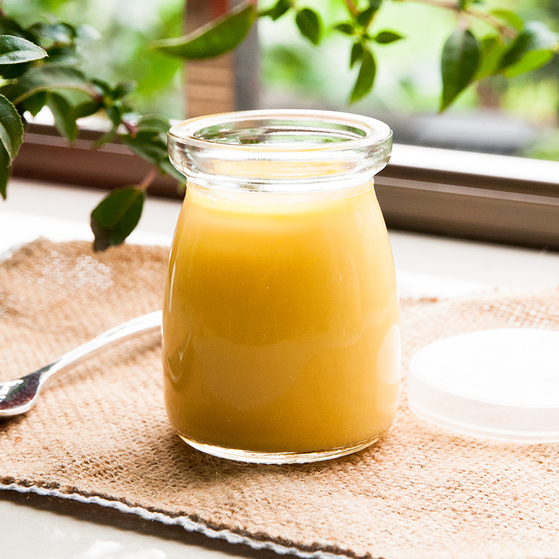 Wholesale 100ml Transparent Pudding Bottle Fresh Milk Glass Bottle Pudding Jar Mousse Cup