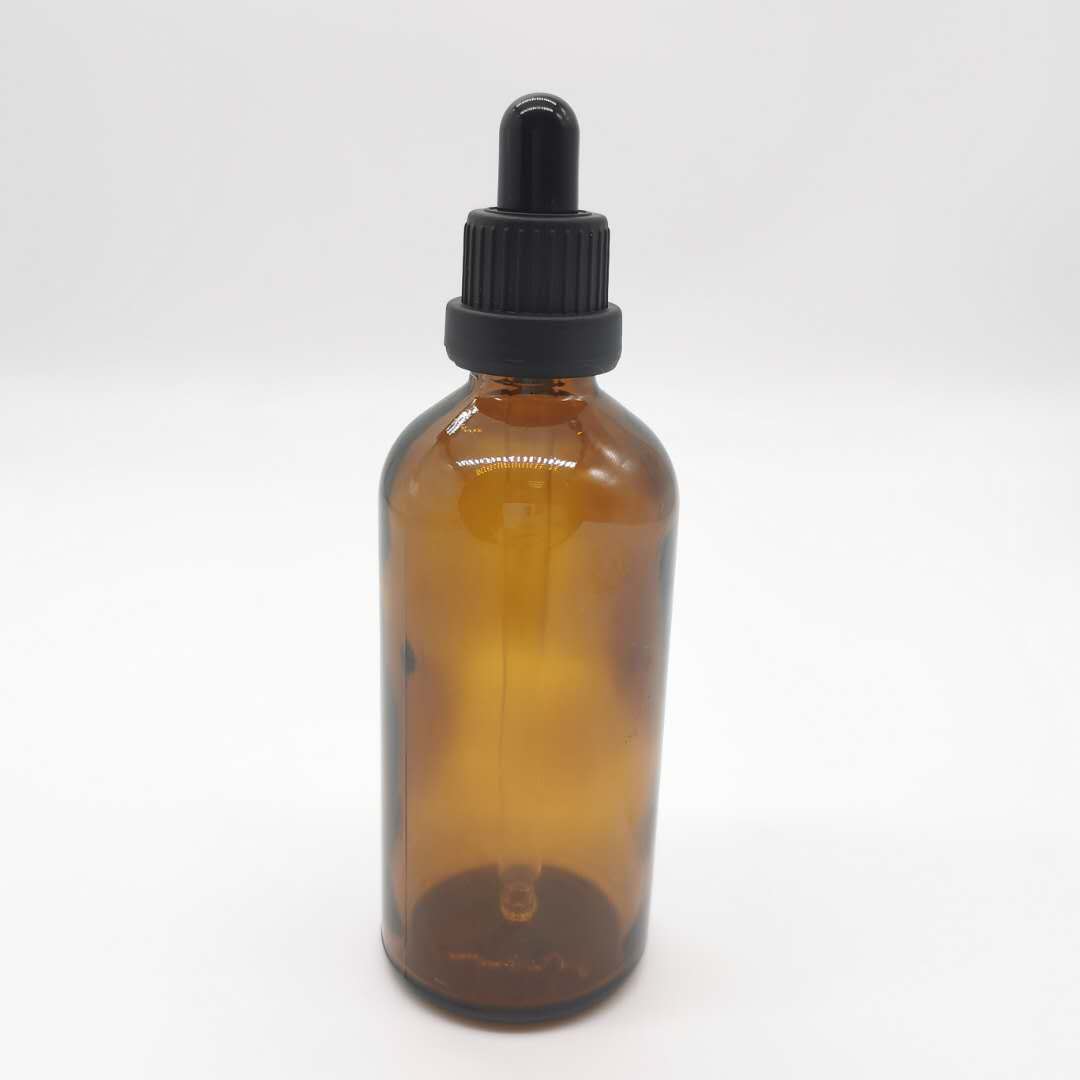 Wholesale 100ml amber glass essential oil bottle with plastic dropper