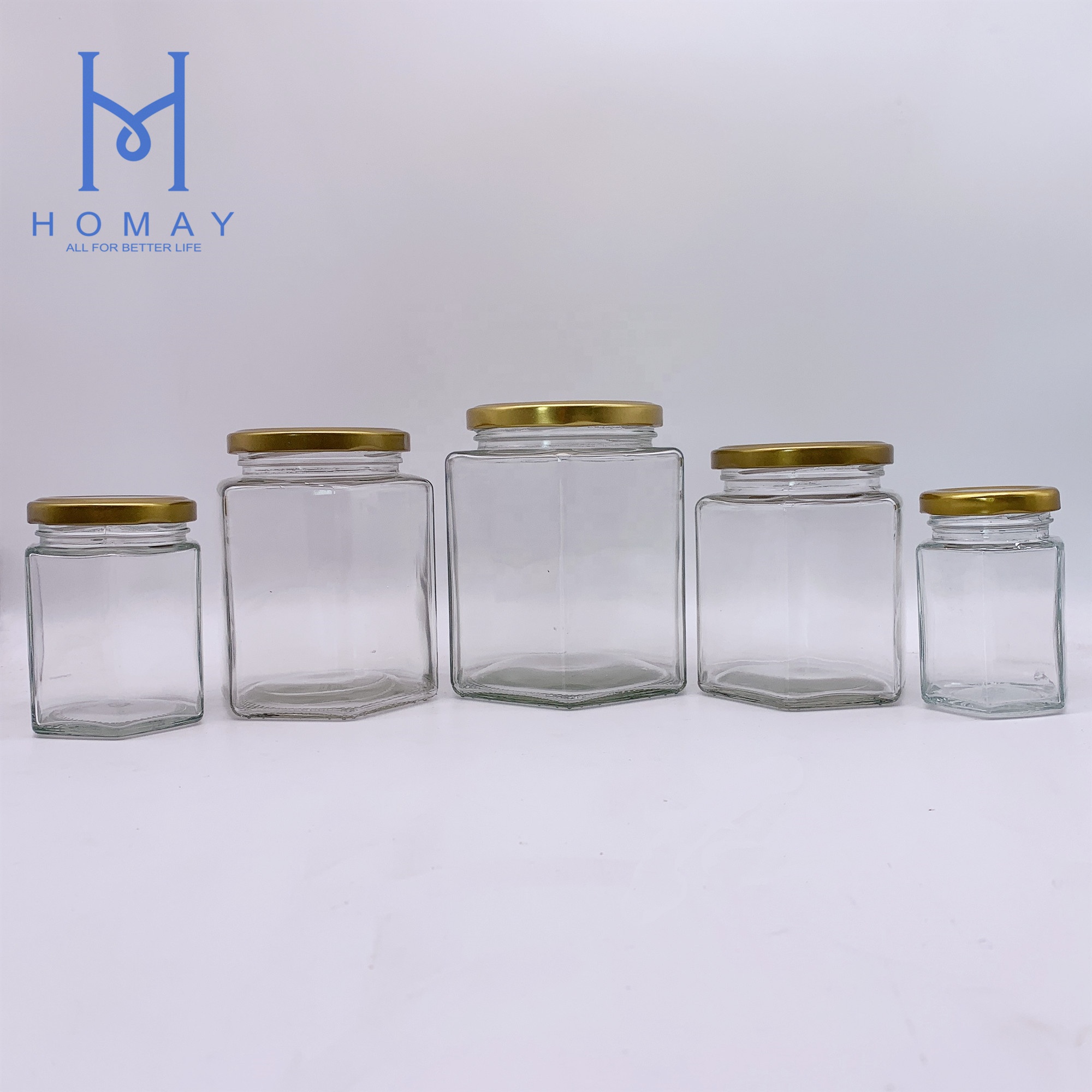 Wholesale 100ml hexagonal storage glass honey jar