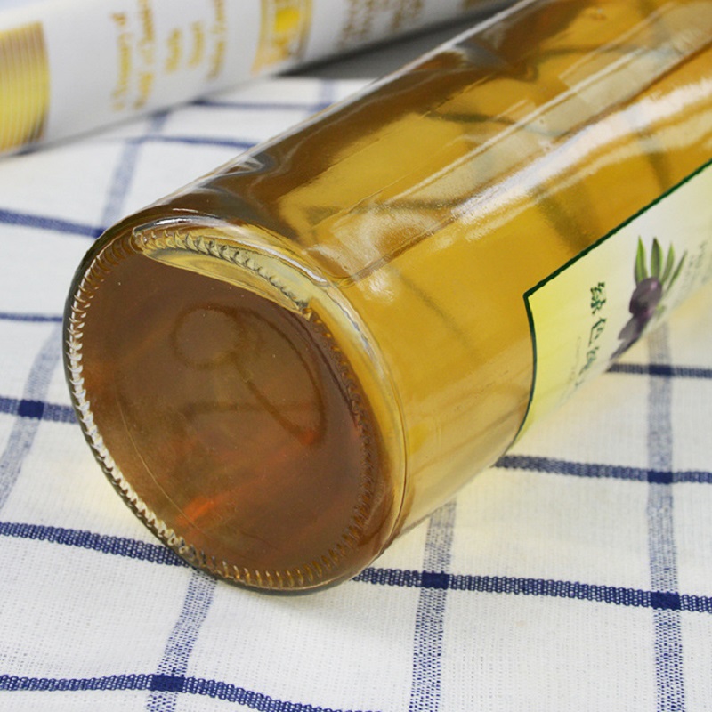 Wholesale 100ml200ml 500ml 750ml1000ml dark green square olive bottle oil clear round glass bottles