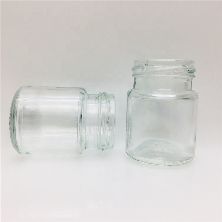 Wholesale 100ml200ml custom mini airtight glass jar and metal lids for honey round bird's nest glass bottle