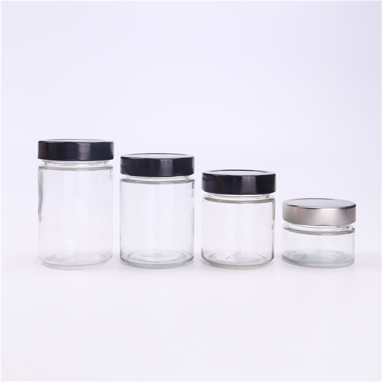 Wholesale 106ml 106ml 212ml 314ml 580ml Ergo Jar Food Glass Honey Jars With Deep Metal Lid