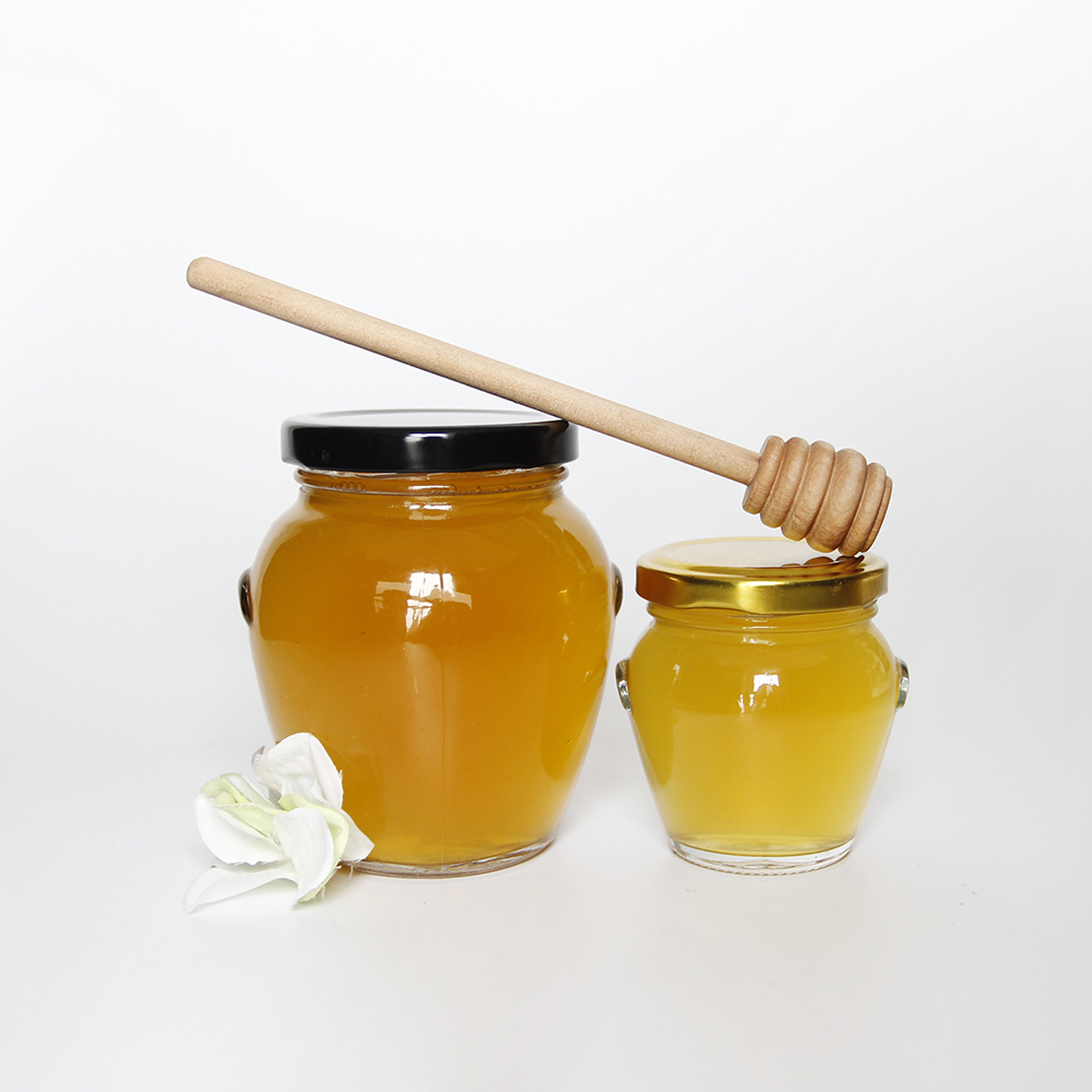 Wholesale 106ml 212ml 314ml Orcio Glass  Custom Design Glass Honey Storage Jar with Metal Lined Lug Lids