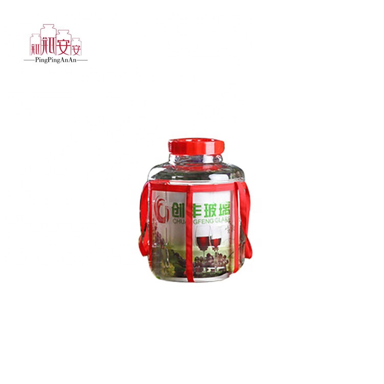 Wholesale 10L brewing wine glass jar sealed fermenter storage glass jar with plastic lid with tap