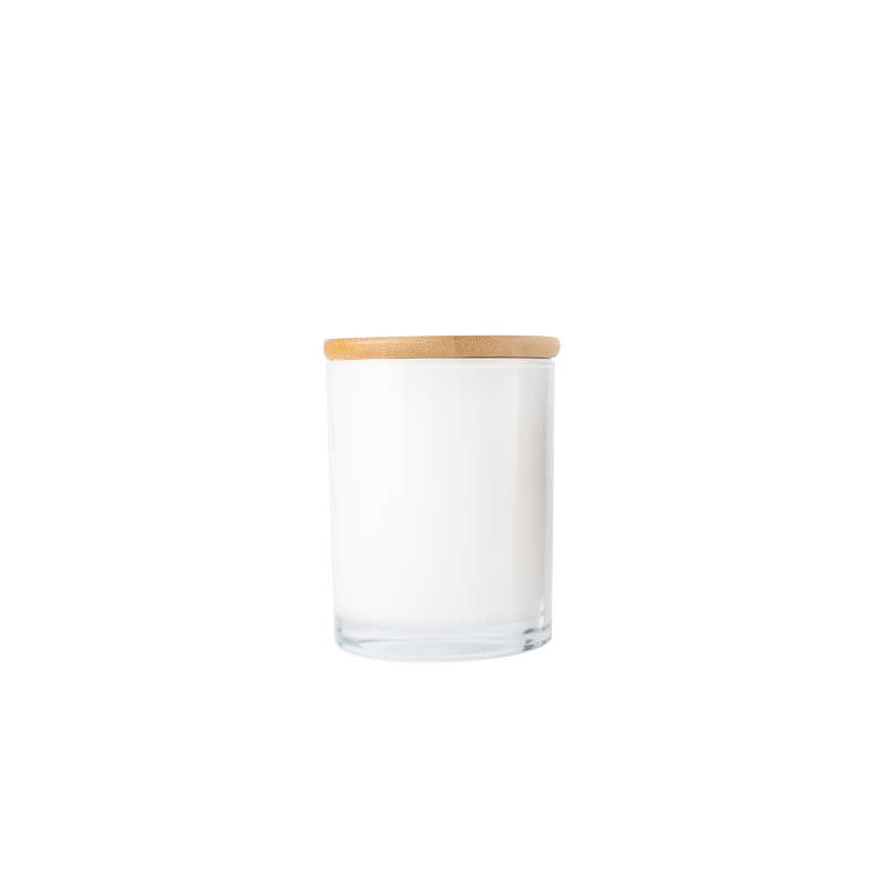 Wholesale 10OZ Black Frosted Empty Wide Mouth Container Glass Candle Jars With Wood Lids In Bulk