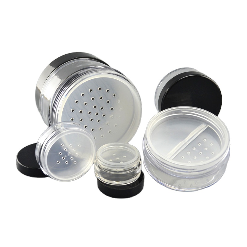 Wholesale 10g 20g 30g cosmetic loose powder sifter jar plastic loose powder rotating sifter loose powder jar