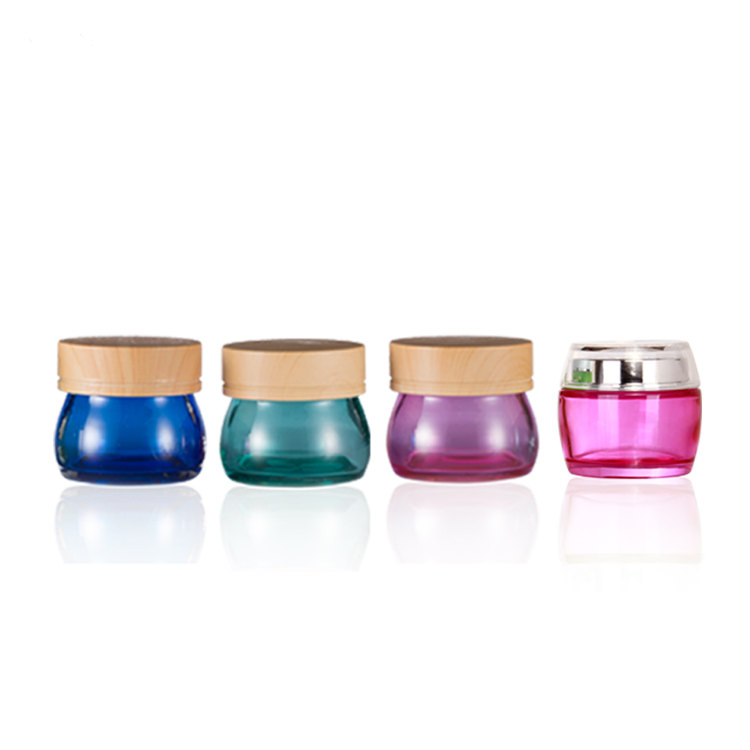 Wholesale 10g 20g 50g Amber Glass Jar Dark Brown Color Glass Cosmetic Cream Jar Bottle Packaging with Black Plastic Caps