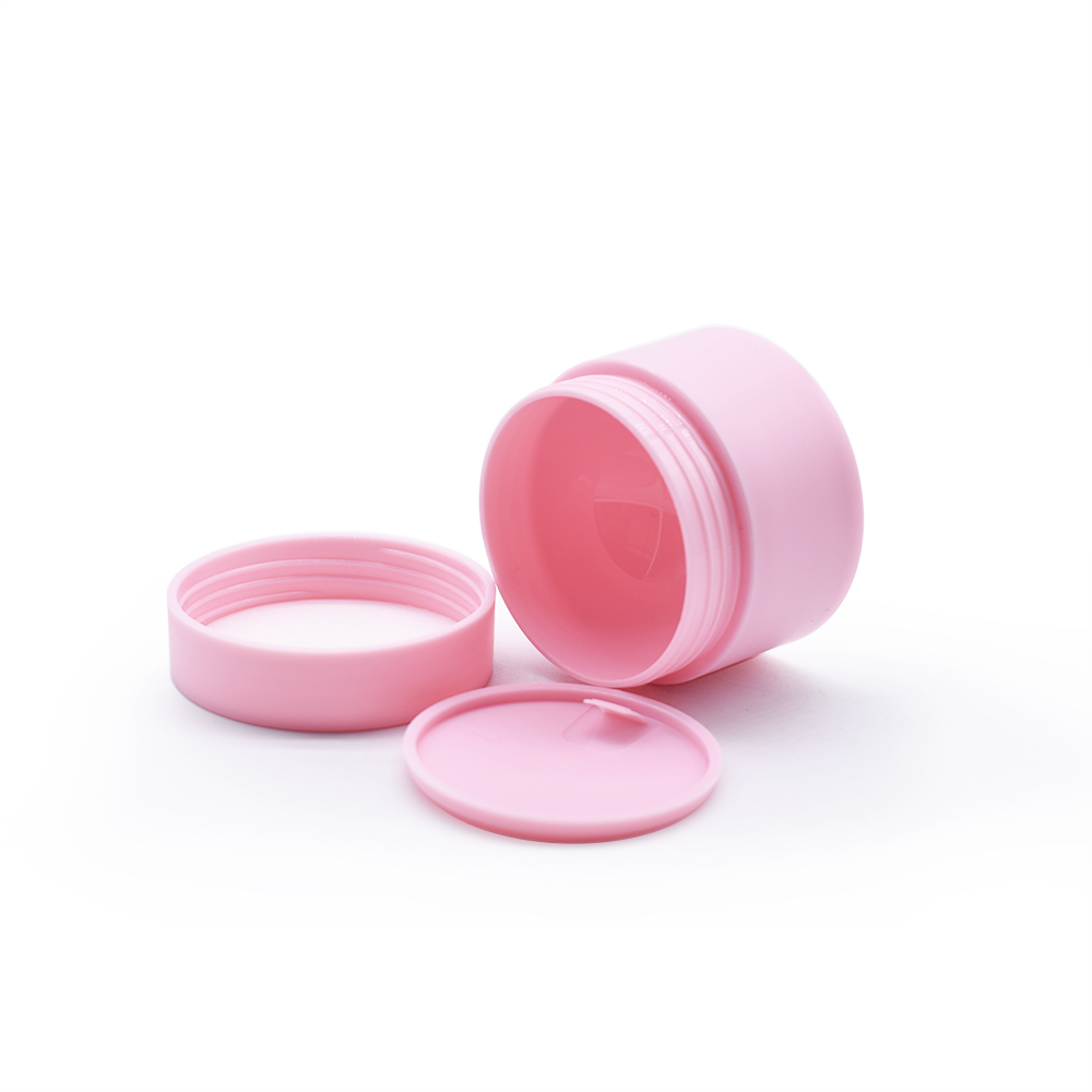 Wholesale 10g plastic PP frosted white black pink blue cosmetic cream jars