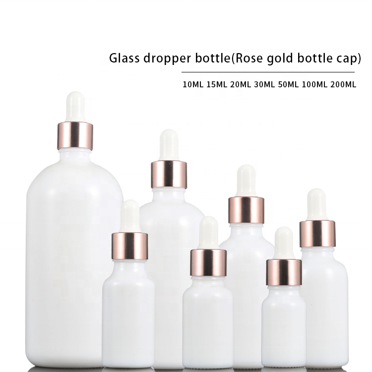 Wholesale 10ml 15ml 20ml dropper bottle 50ml oil dropper bottle with rose gold dropper head