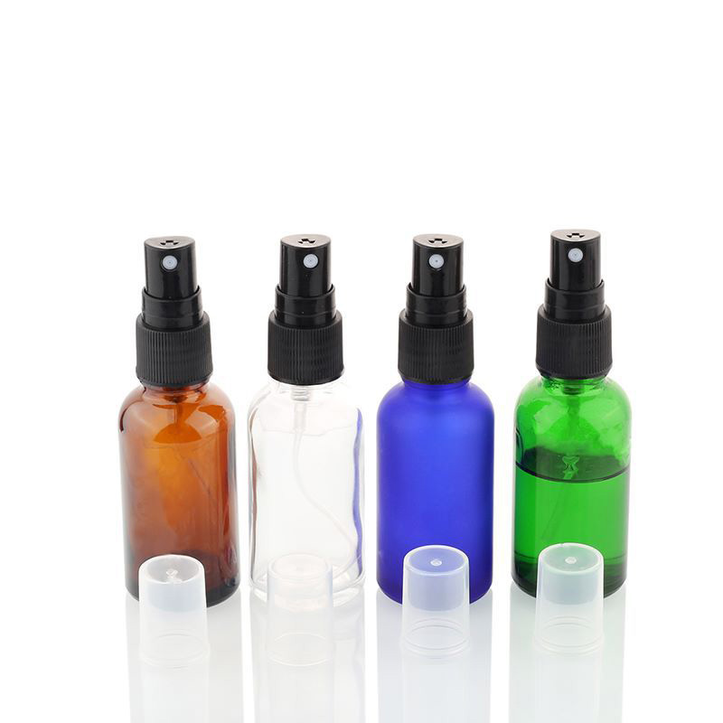 Wholesale 10ml 20ml 30ml 50ml 100ml amber glass spray bottle empty essential oil glass bottle with plastic atomizer pump