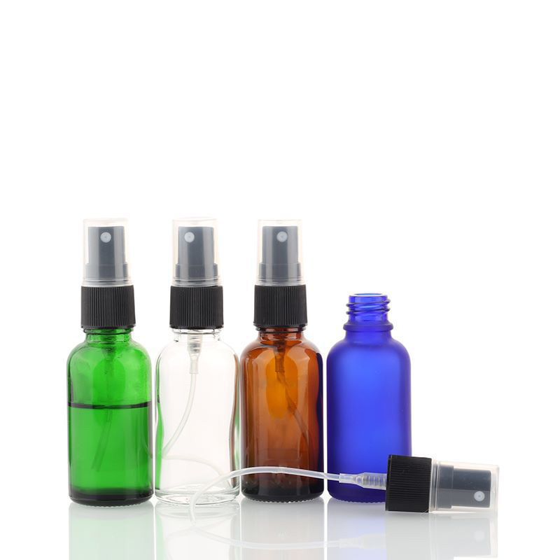 Wholesale 10ml 20ml 30ml 50ml 100ml amber glass spray bottle empty essential oil glass bottle with plastic atomizer pump