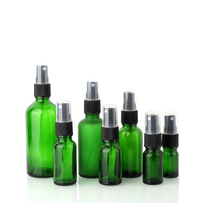 Wholesale 10ml 20ml 30ml 50ml 100ml amber glass spray bottle empty essential oil glass bottle with plastic atomizer pump