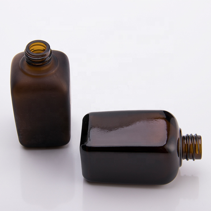 Wholesale 10ml 20ml 30ml 50ml 100ml square amber essential oil glass bottle with dropper