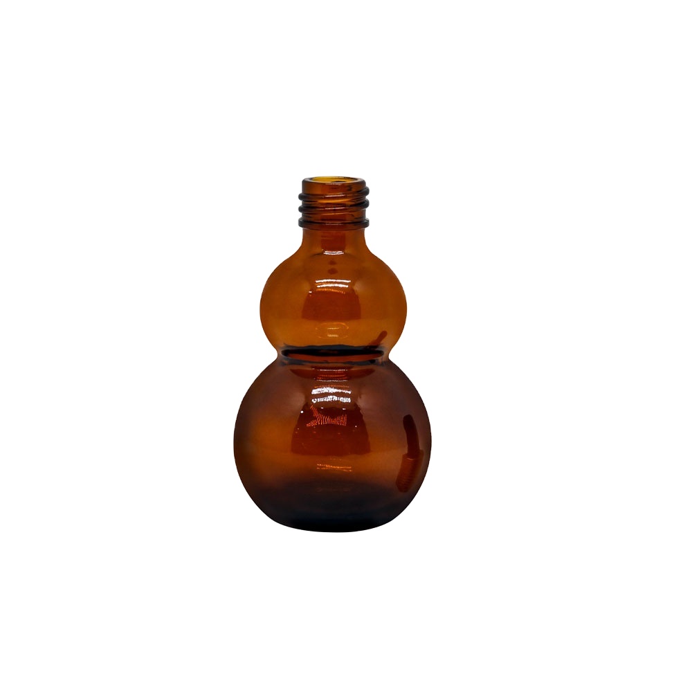 Wholesale 10ml 20ml 30ml 50ml Empty Amber Glass Cucirbit shape Essential Hair Oil Dropper Bottles for essential oil