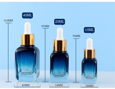 Wholesale 10ml 20ml 40ml luxurious glass square thick bottom dropper bottles essence oil bottle